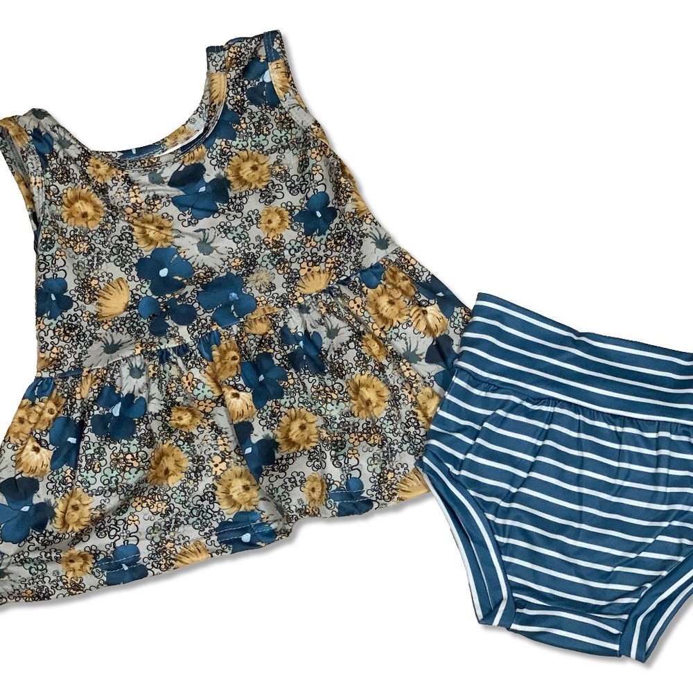 Floral and Striped Kids Matching Set